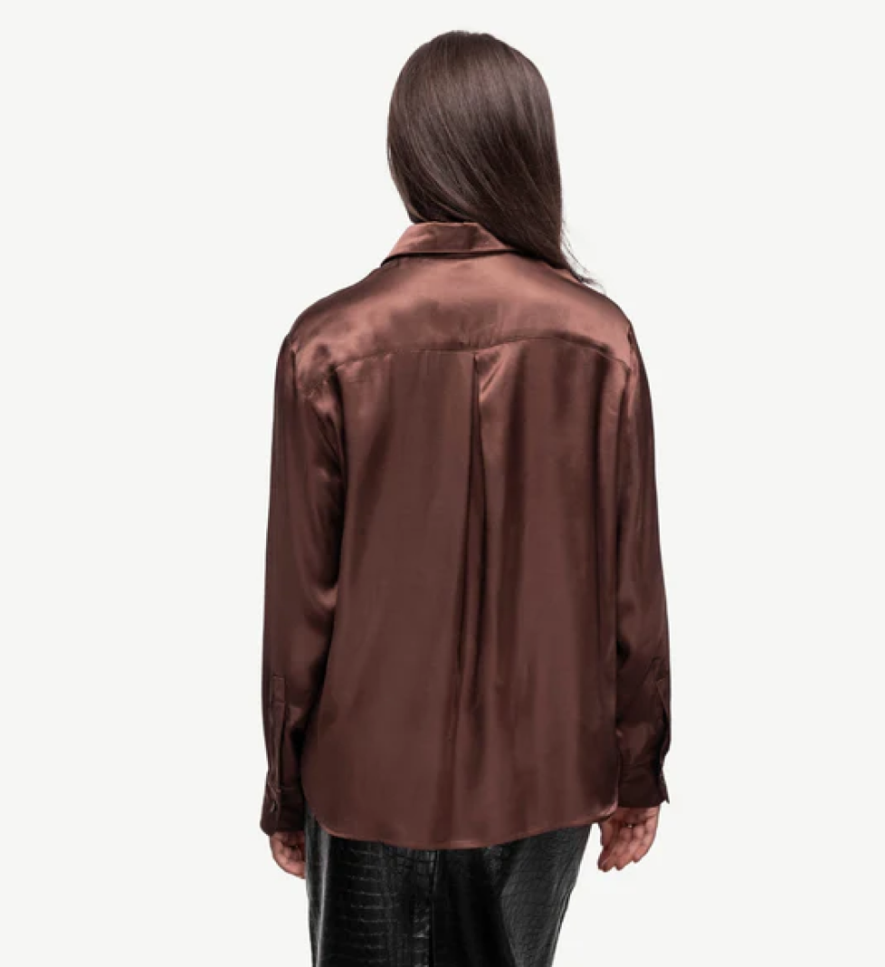 Сорочка сатинова Honch Studio піжамного стилю brown