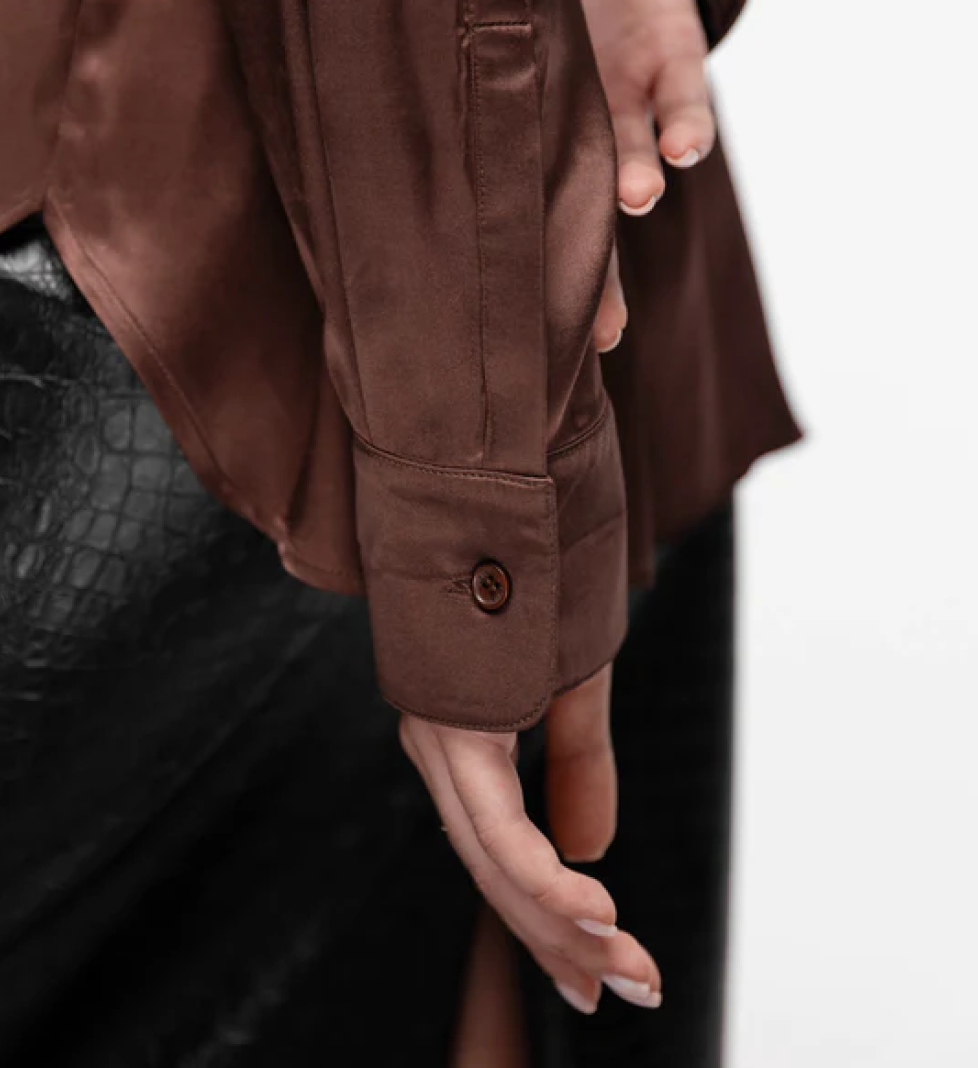 Сорочка сатинова Honch Studio піжамного стилю brown