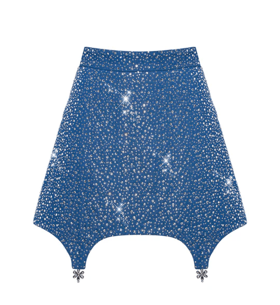 Міні-спідниця GURANDA джинсова блискуча blue