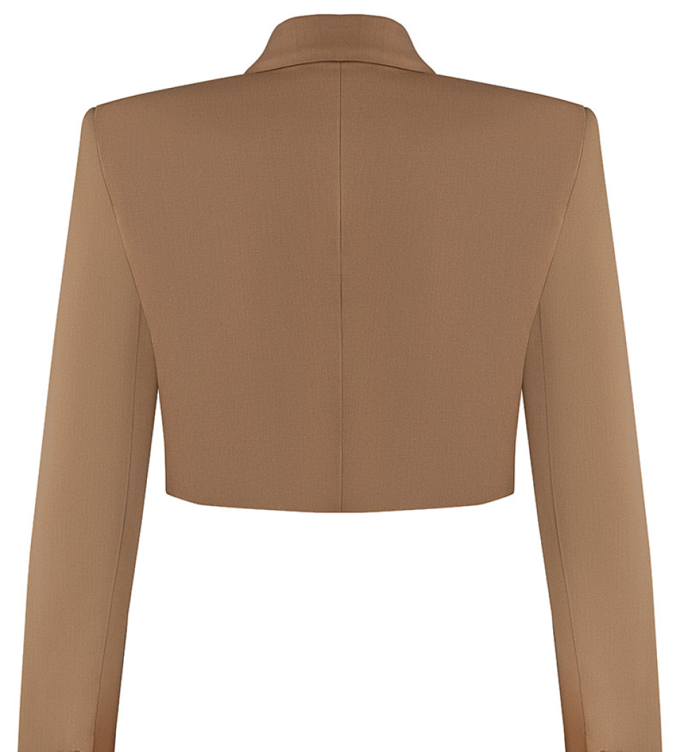 Блейзер TONiA короткий з вишивкою camel