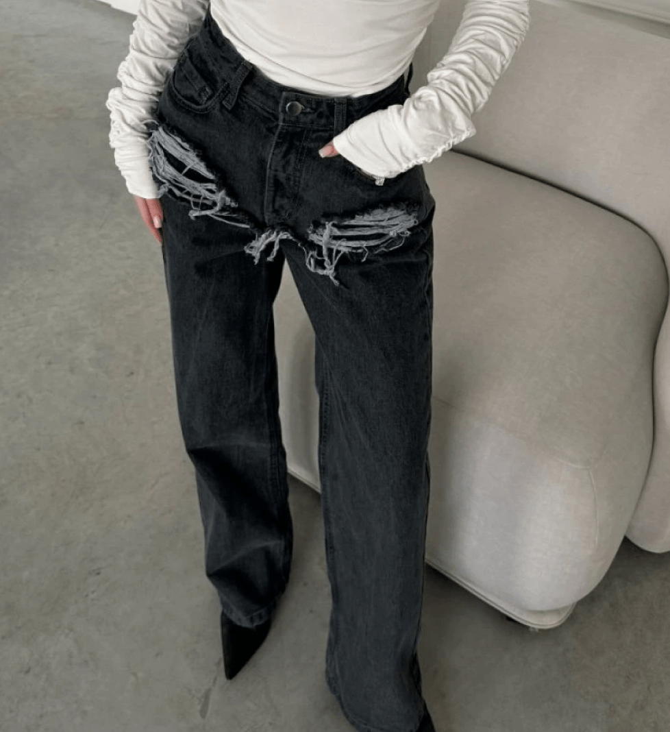 Джинси Distressed BLAZH' прямого крою grey