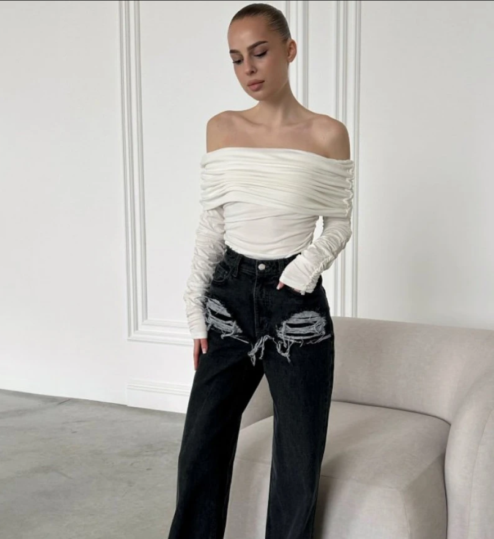 Джинси Distressed BLAZH' прямого крою grey