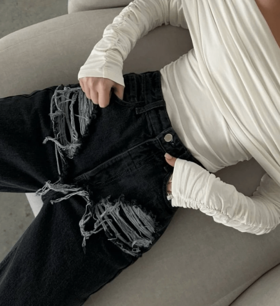 Джинси Distressed BLAZH' прямого крою grey