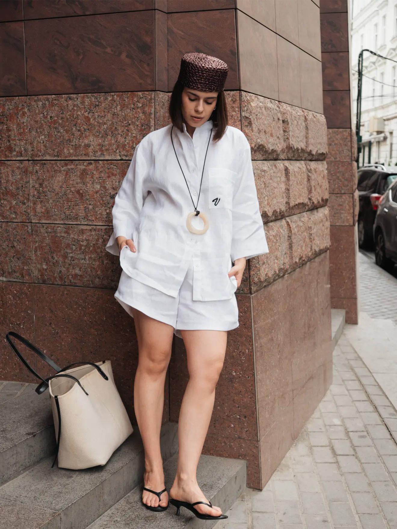 Капелюх-таблетка Pillbox Hat Raffia – Шоколадний перламутр