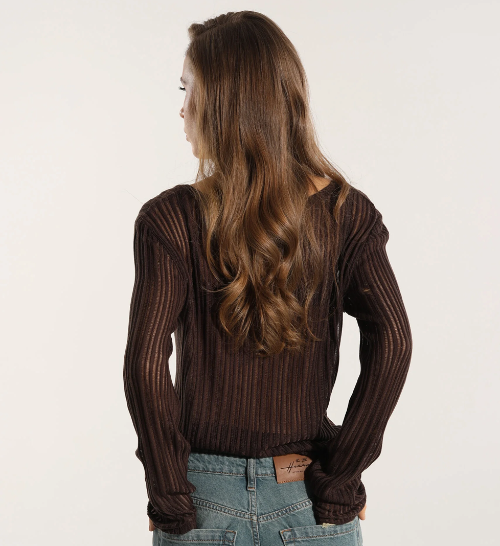 Лонгслів з віскози у шоколадному The7thHeaven