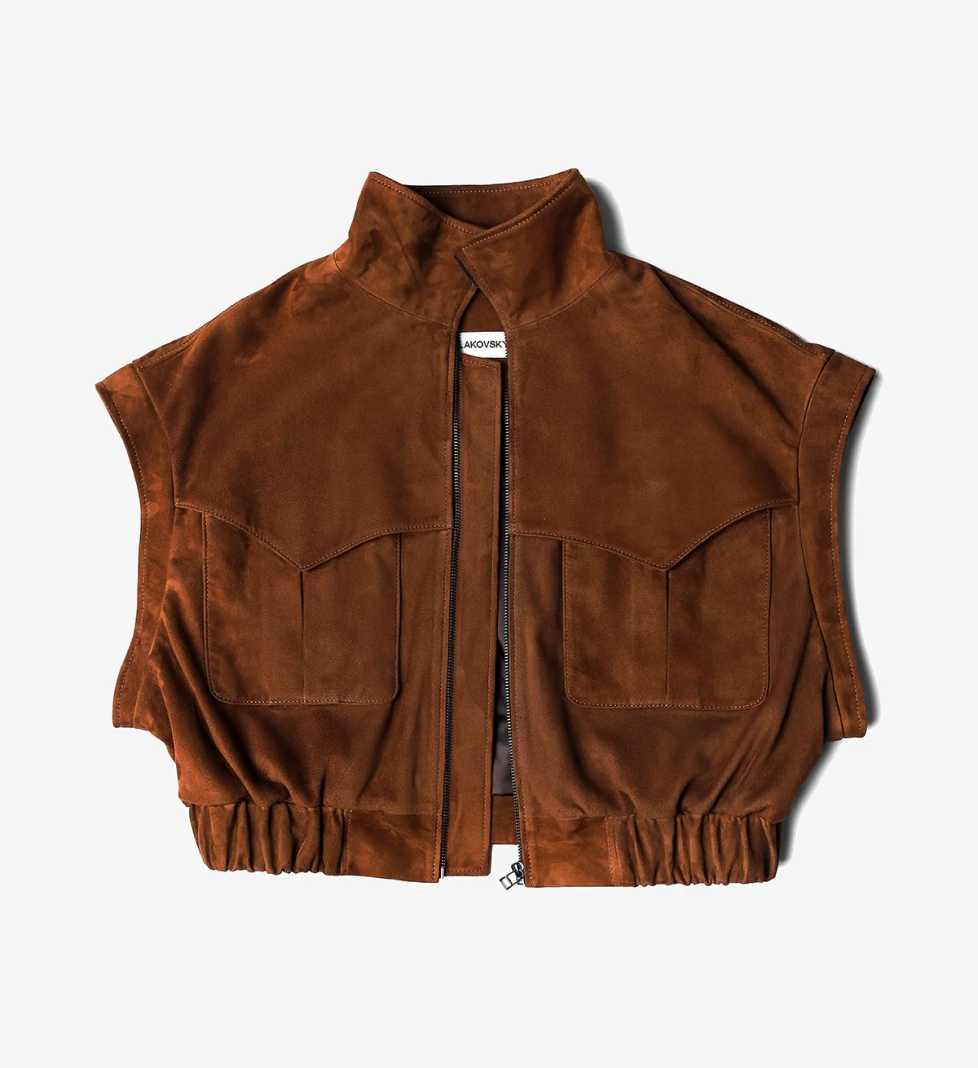 Трансформована замшева куртка-бомбер KULAKOVSKY RACHEL whiskey brown