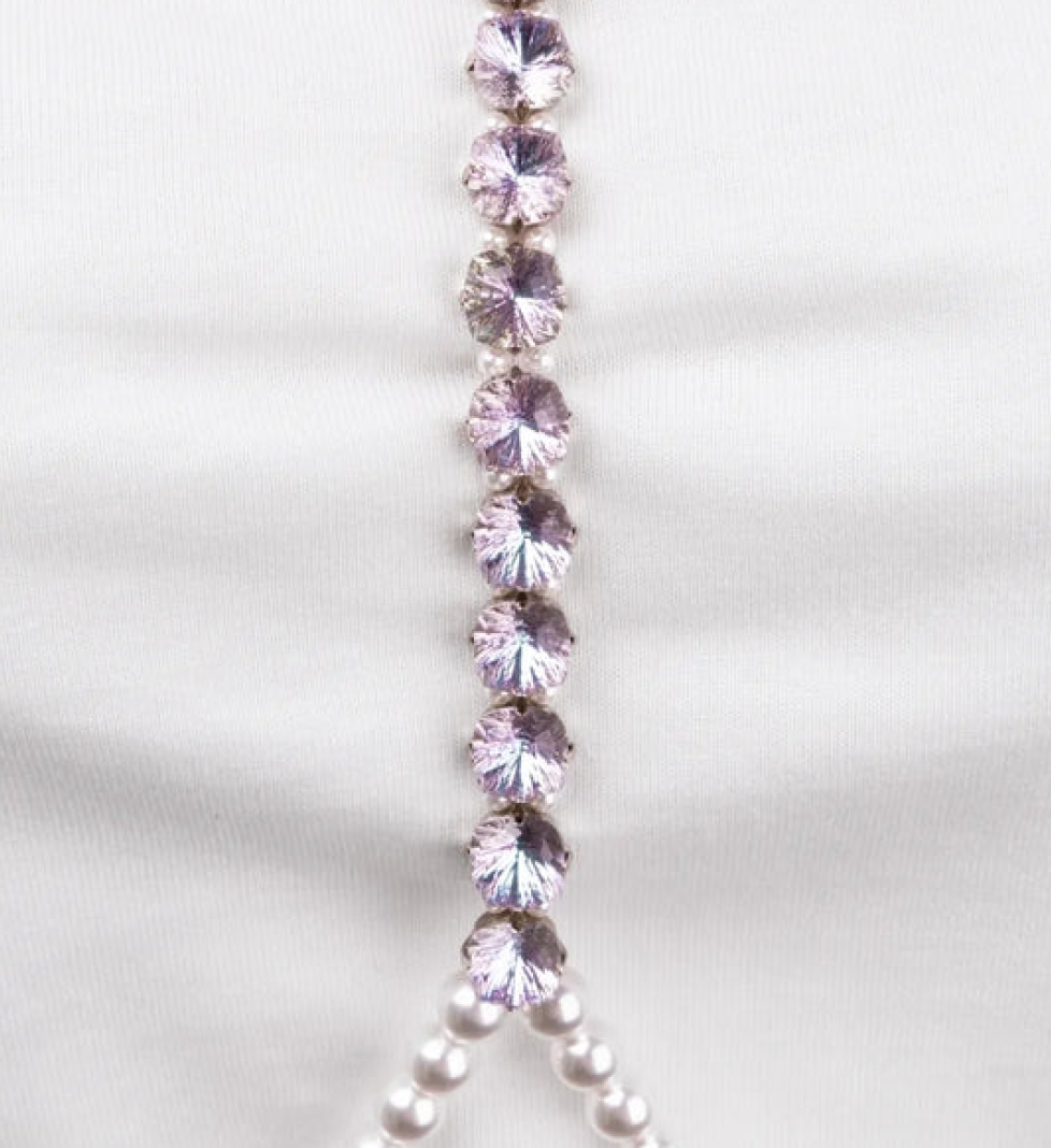 Портупея-трансформер Джині Honch Studio з перлин та страз Violet