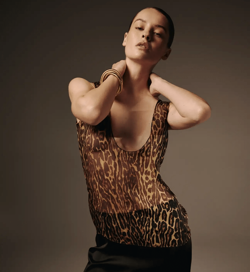 Шовкова майка Twen2S Leopard One Size