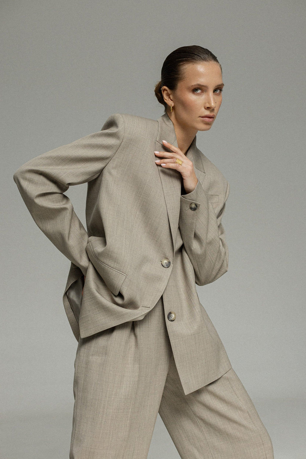 ЖАКЕТ TAUPE MELANGE - фото 3