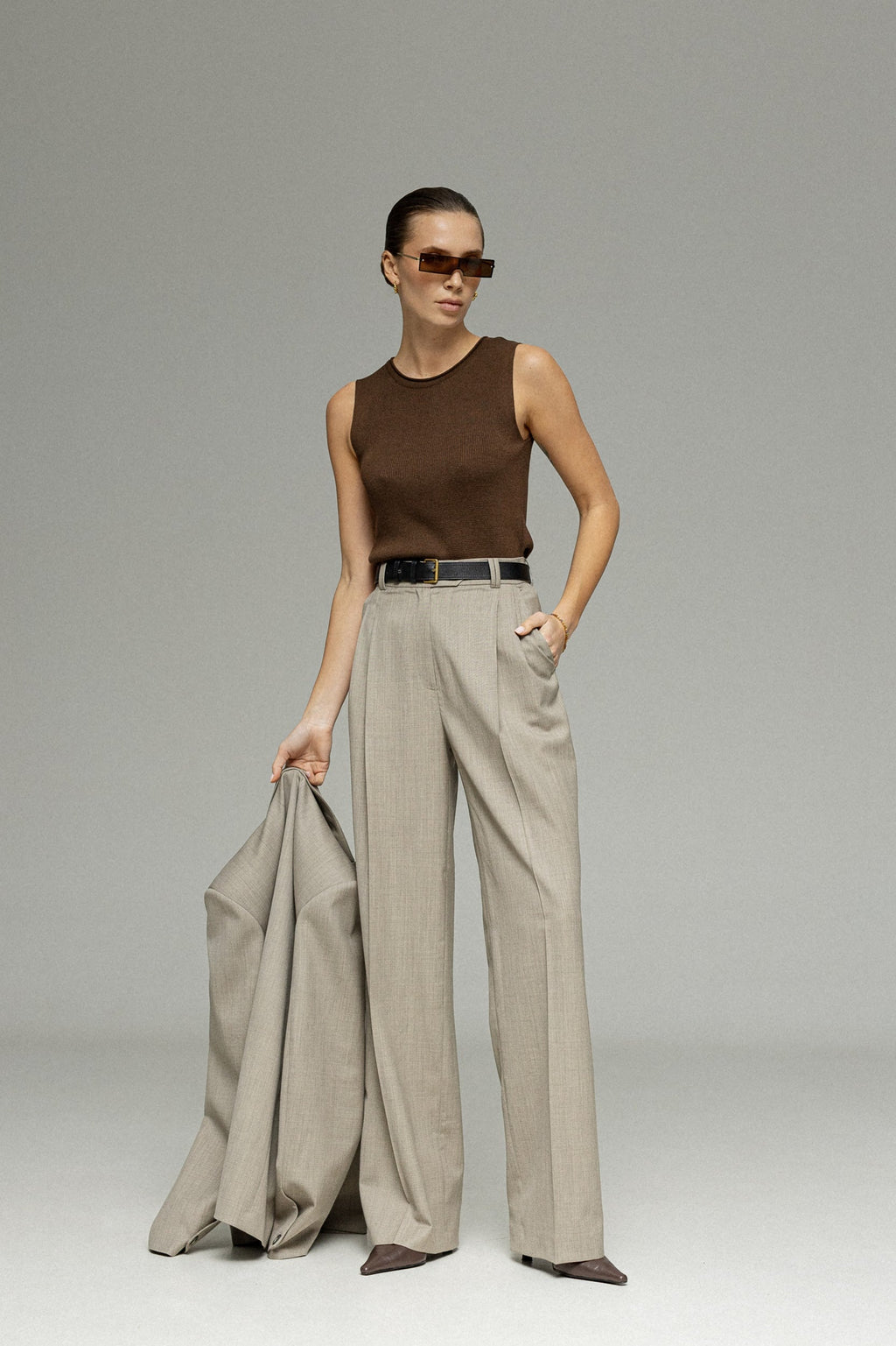 БРЮКИ TAUPE MELANGE - фото 2