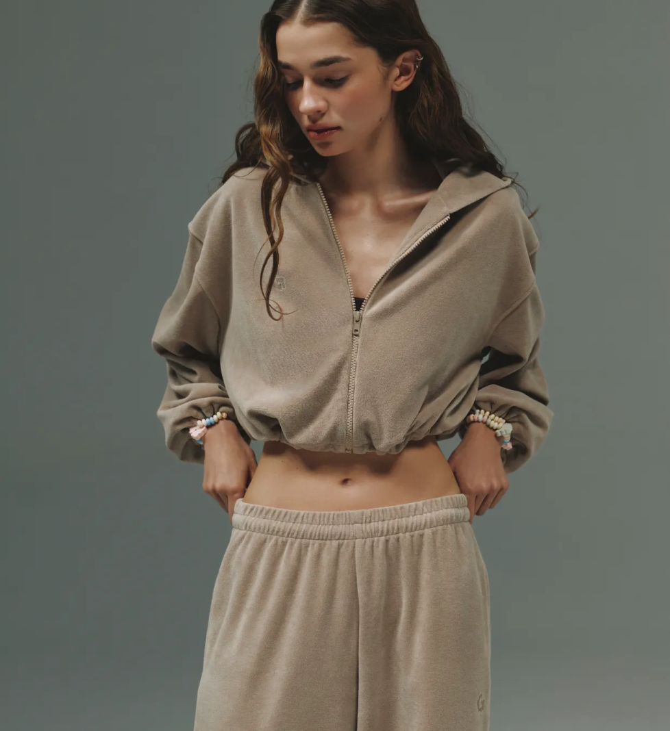 Велюровий костюм 044 GARDEN з палаццо cappuccino