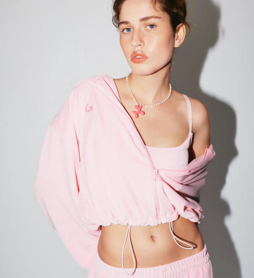 Велюровий костюм 044 GARDEN з палаццо pink