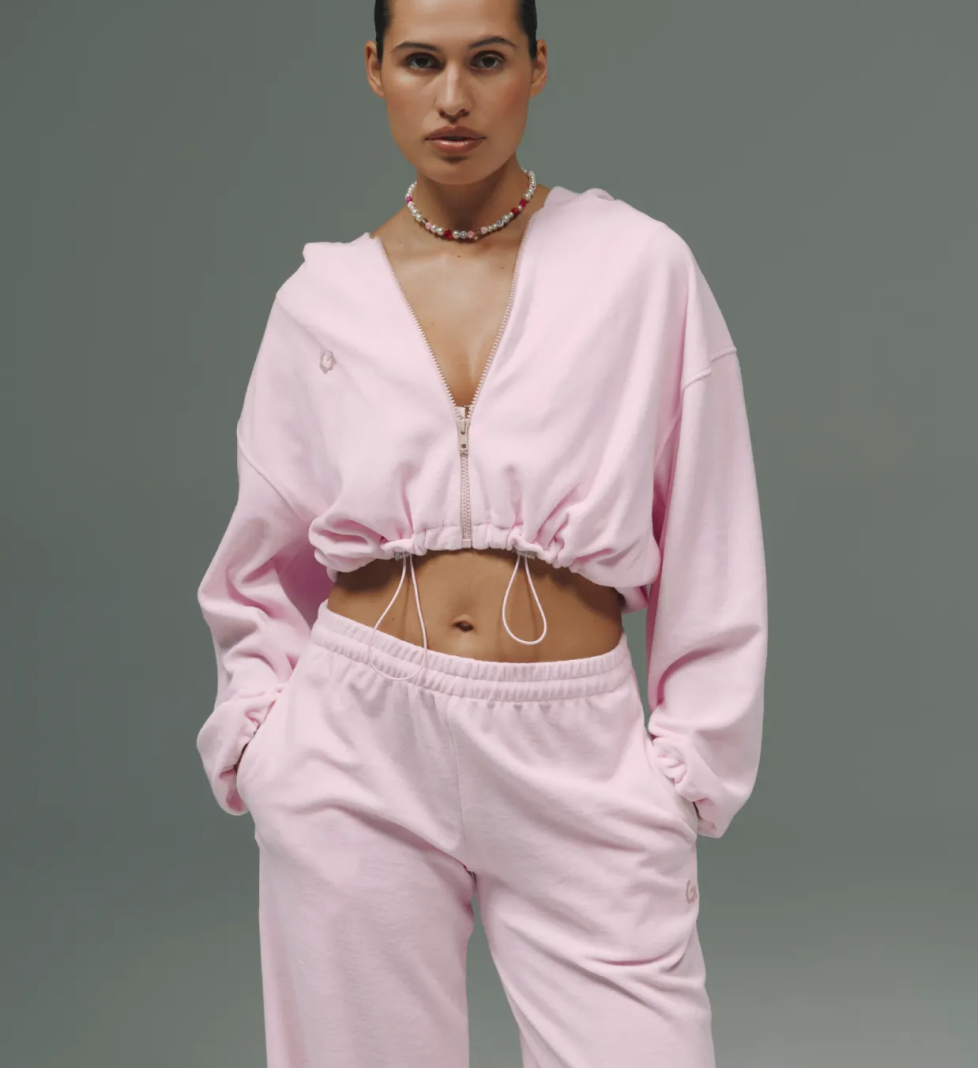 Велюровий костюм 044 GARDEN з палаццо pink