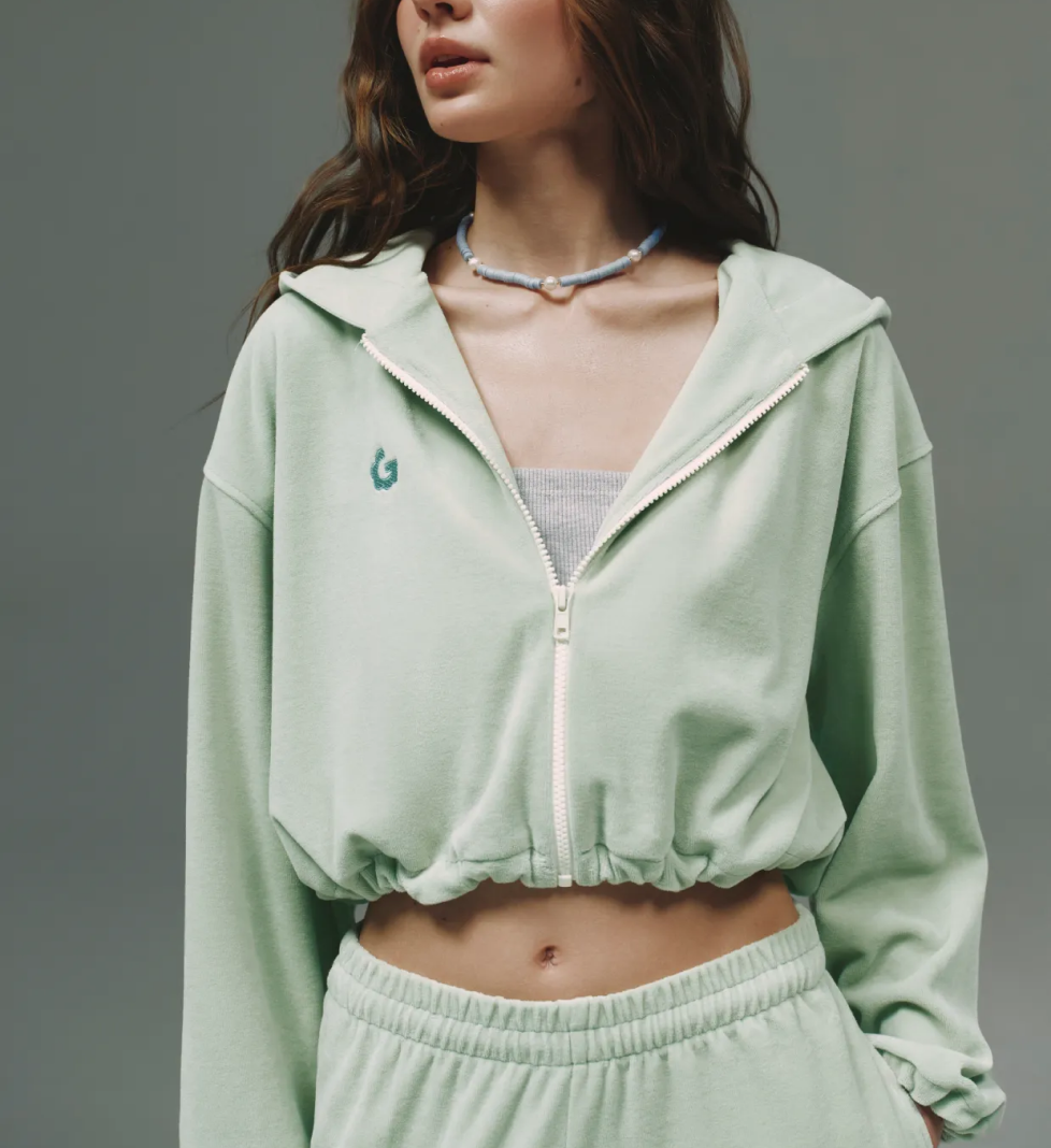 Велюровий костюм 044 GARDEN з палаццо pistashio