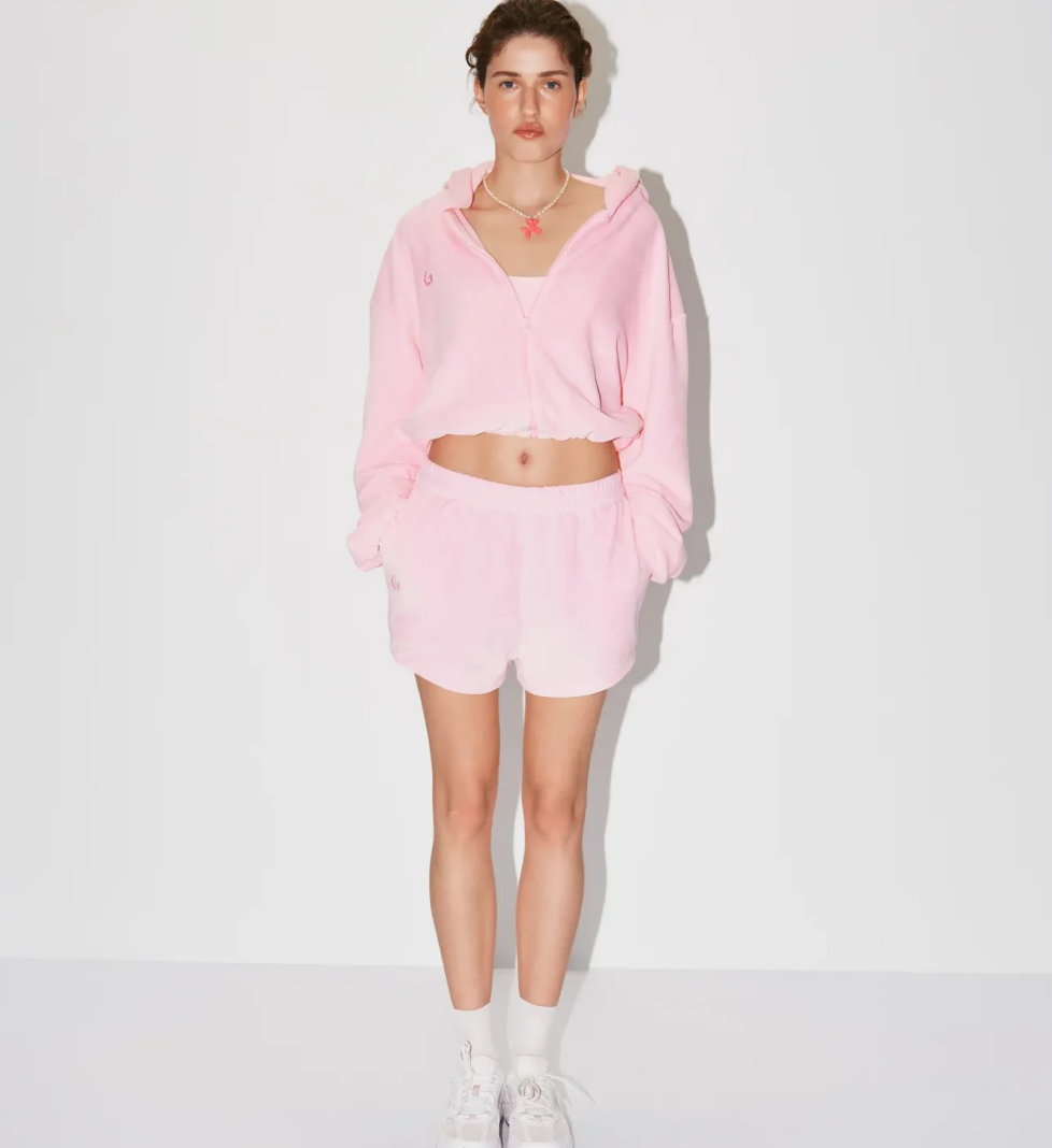 Велюровий костюм 044 GARDEN з шортами pink