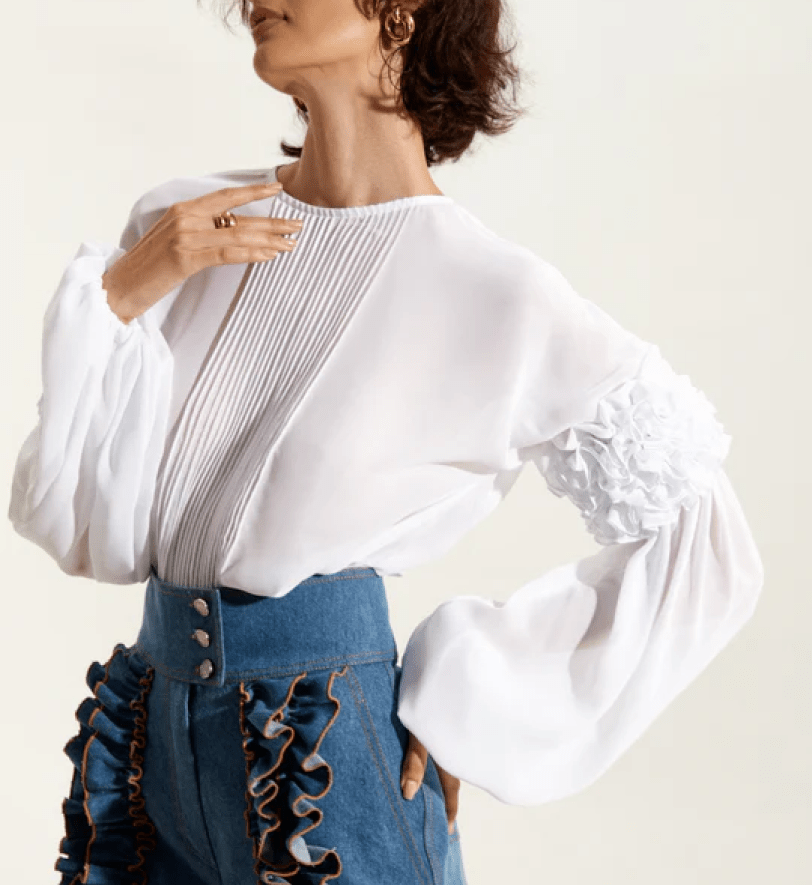 Блуза GURANDA з воланами white