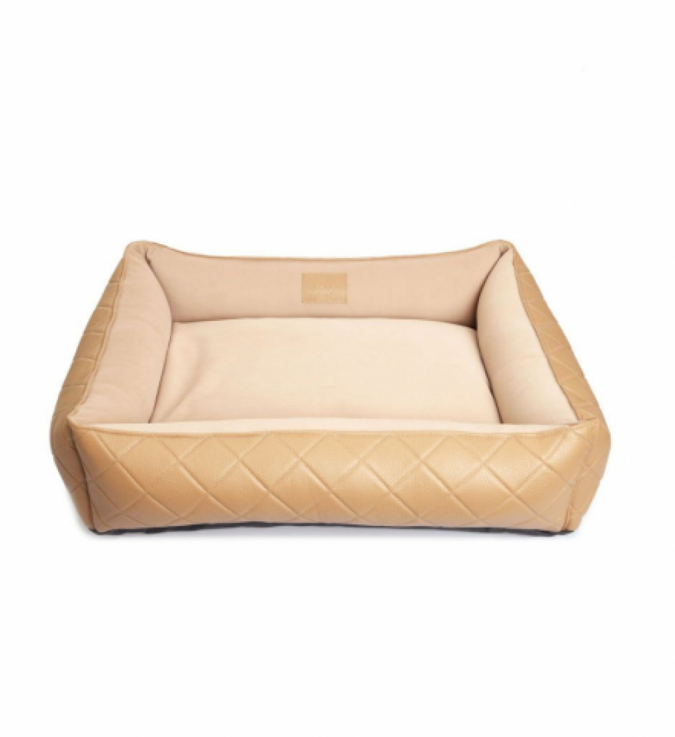 Лежак MALTIPOO зі шкіри та велюру World Brown