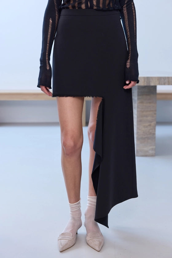Cotton mini skirt with cut-out detail