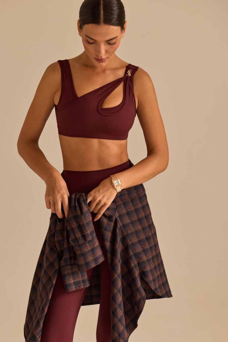Asymetric Burgundy Bra