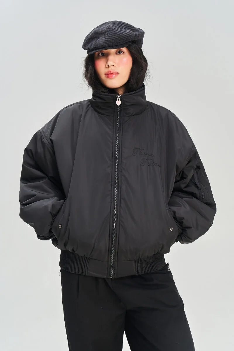Куртка-бомбер з коміром стійкою