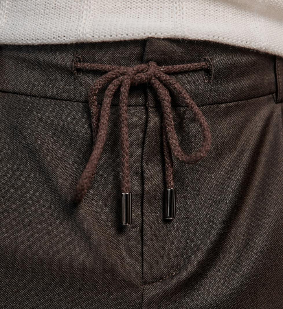 Штани the SUIT MAN із вовни з шовком коричневого кольору