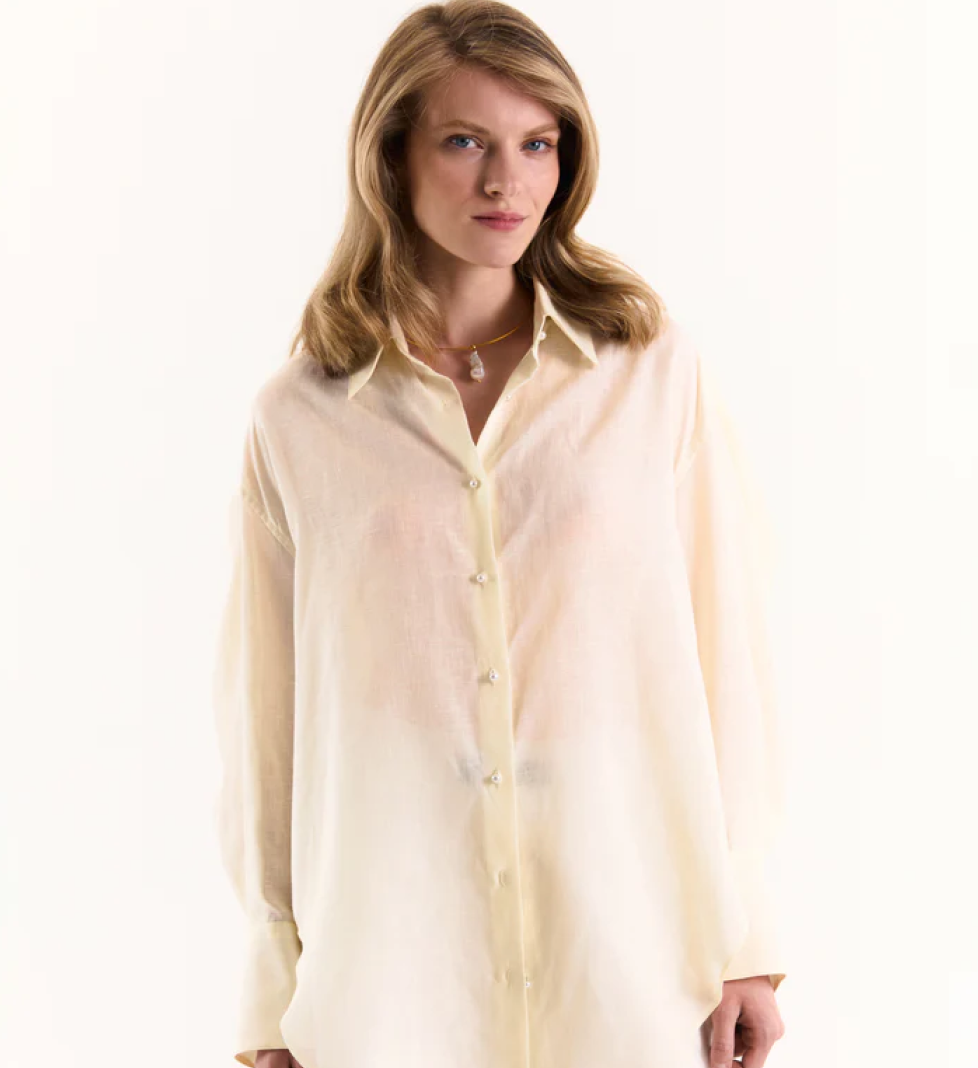 Сорочка з тонкої вовни KRISTINA LAPTSO Oversize Yellow