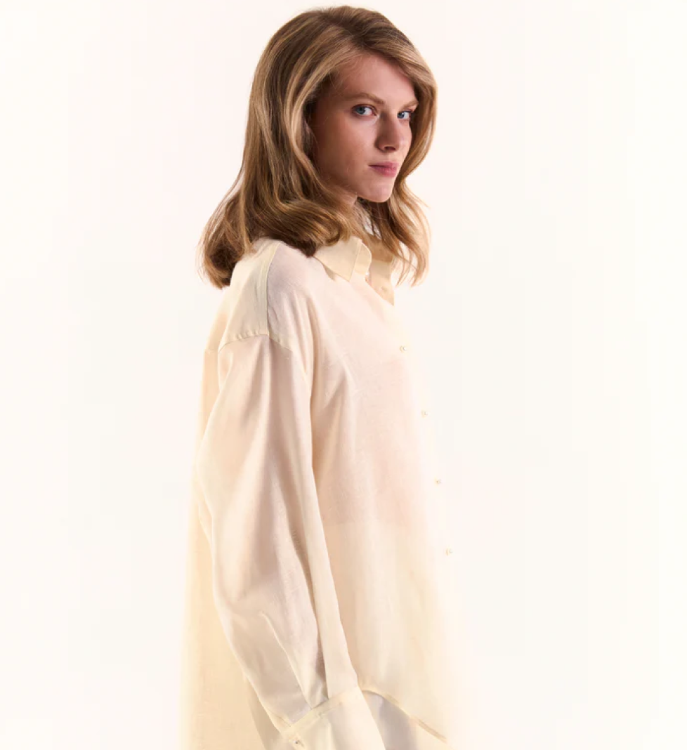 Сорочка з тонкої вовни KRISTINA LAPTSO Oversize Yellow