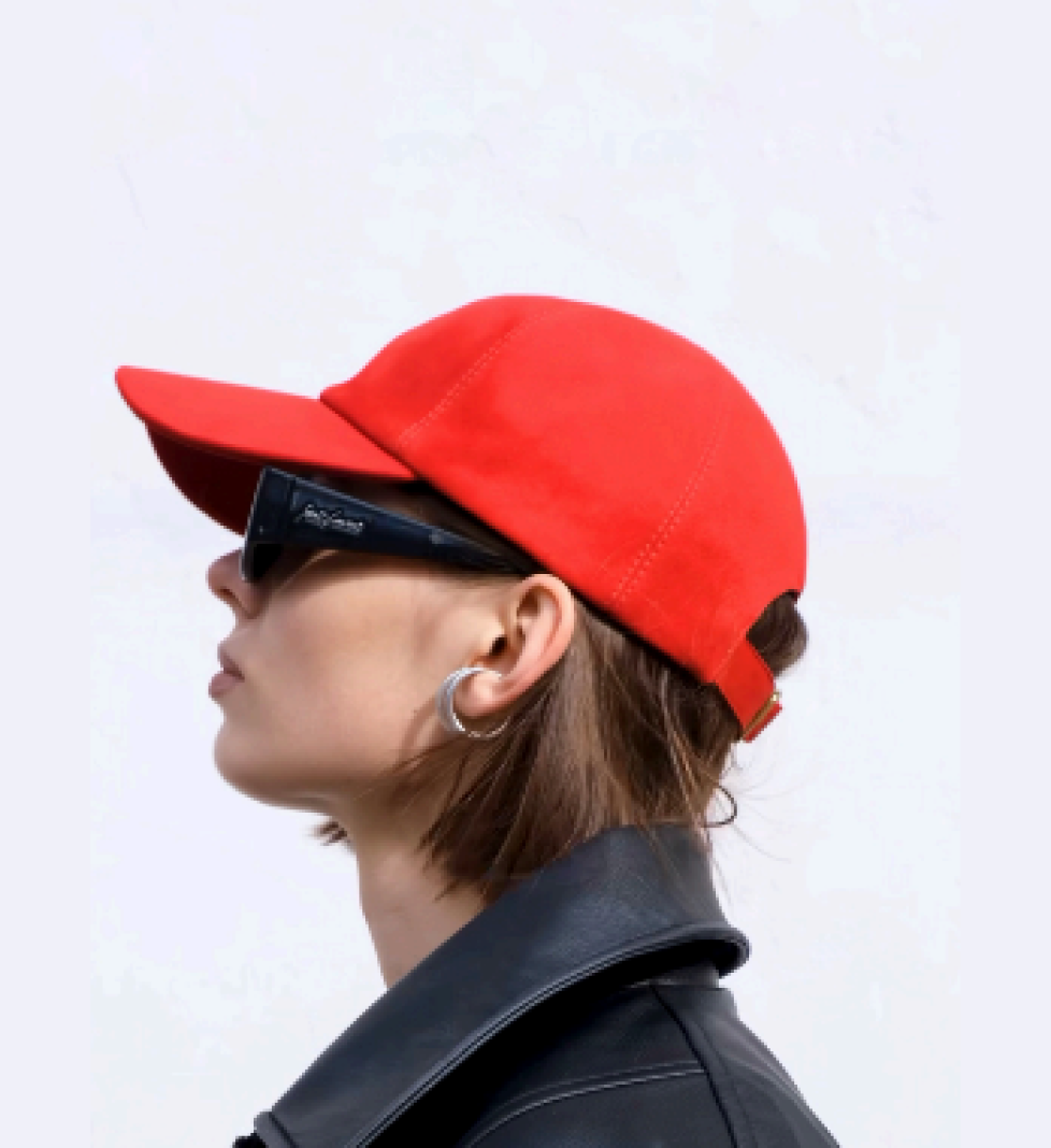 Кепка HOOPS із натуральної замші із італійською фурнітурою burning red