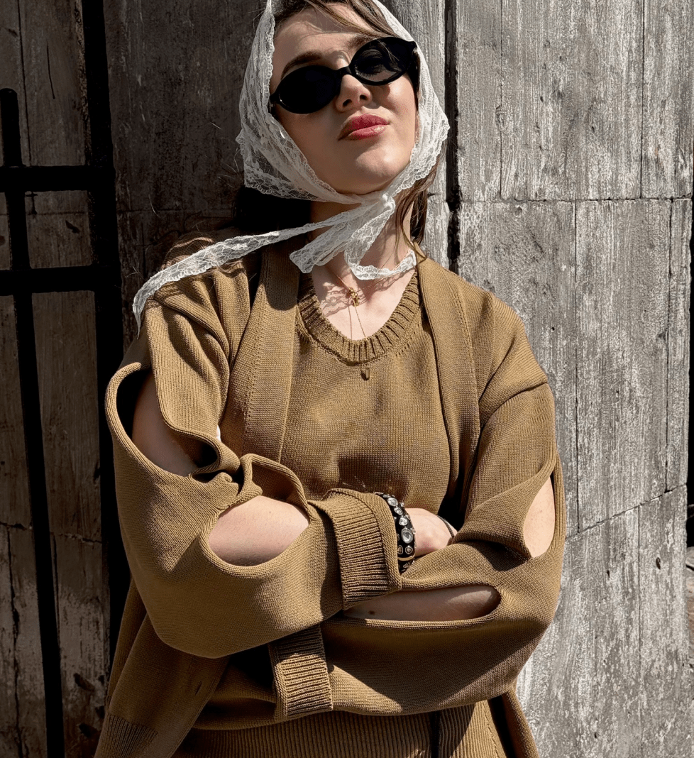 Кардиган Katerina Kvit бежевий з бавовни