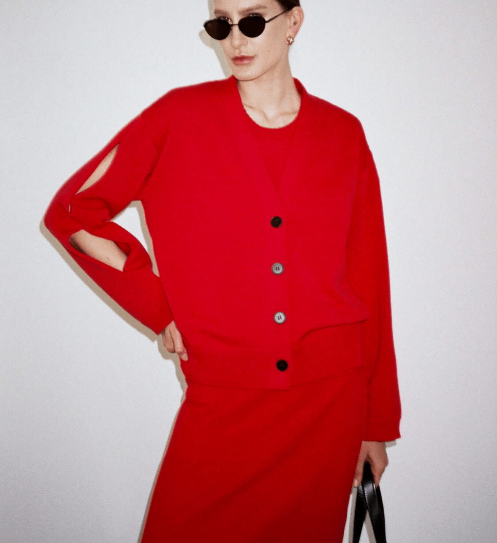 Кардиган Katerina Kvit червоний з бавовни