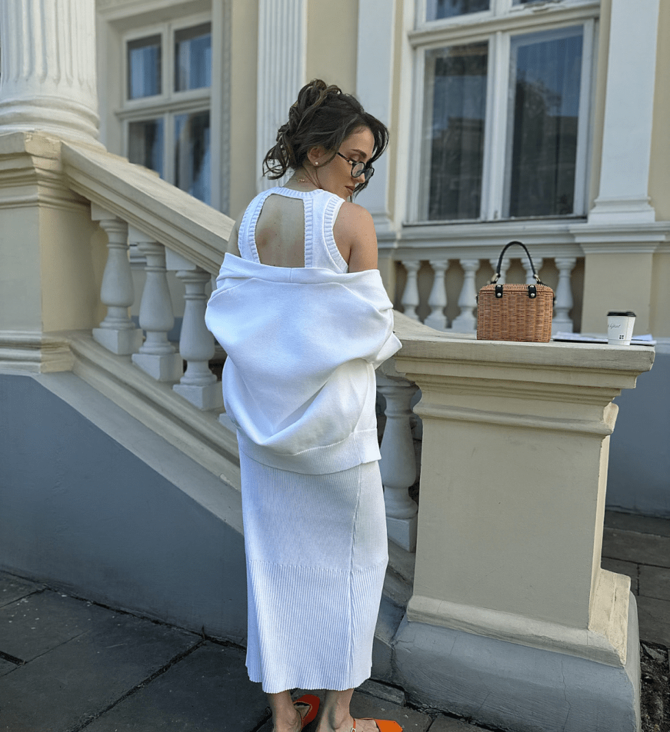 Кардиган Katerina Kvit білий з бавовни