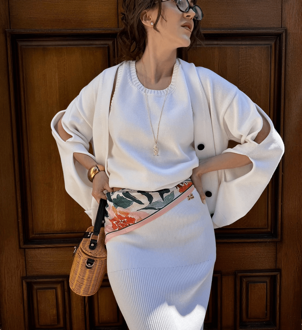 Кардиган Katerina Kvit білий з бавовни