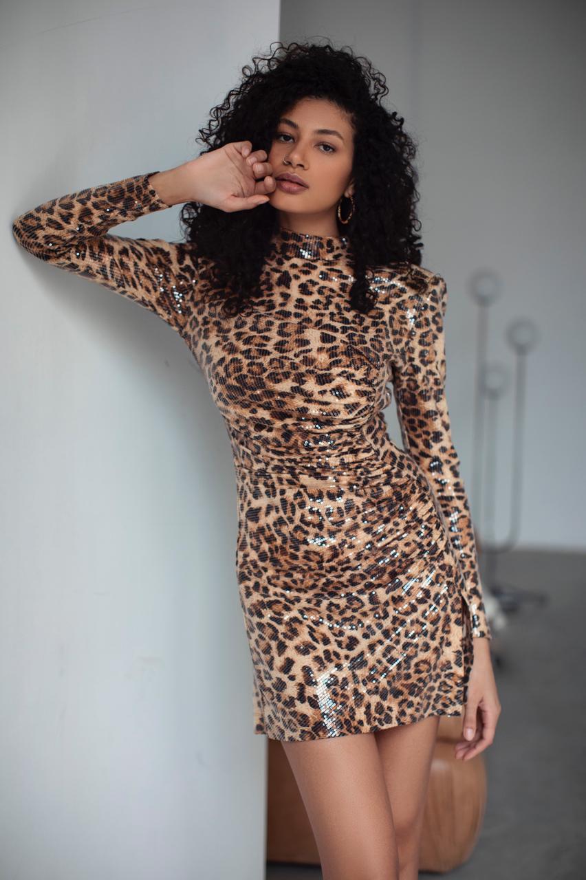 МІНІ-СУКНЯ З ЛЕО ПРИНТОМ