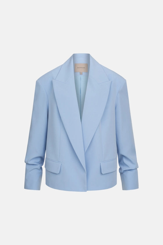 Cotton jacket with gathered sleeves