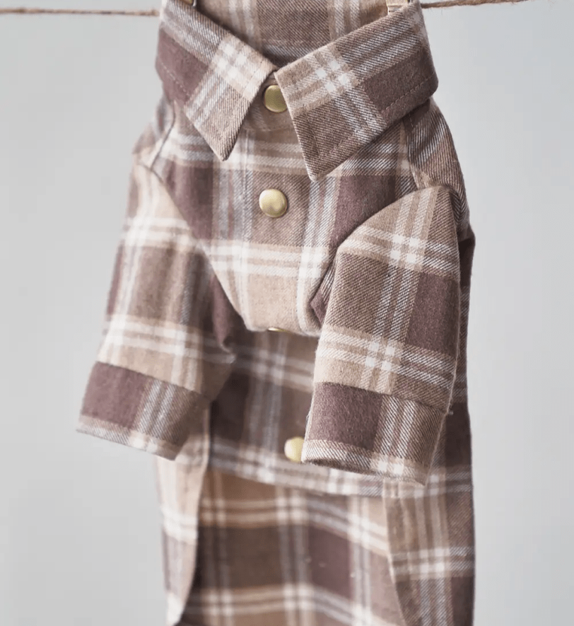 Сорочка CHOUCHOU картата для собак бежева