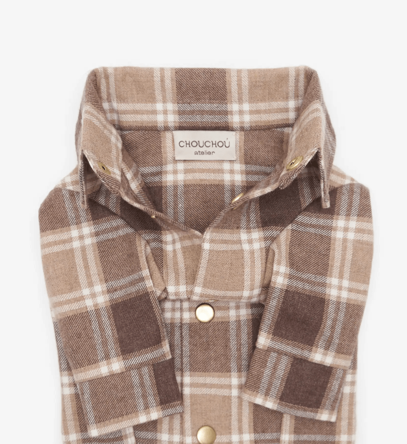 Сорочка CHOUCHOU картата для собак бежева