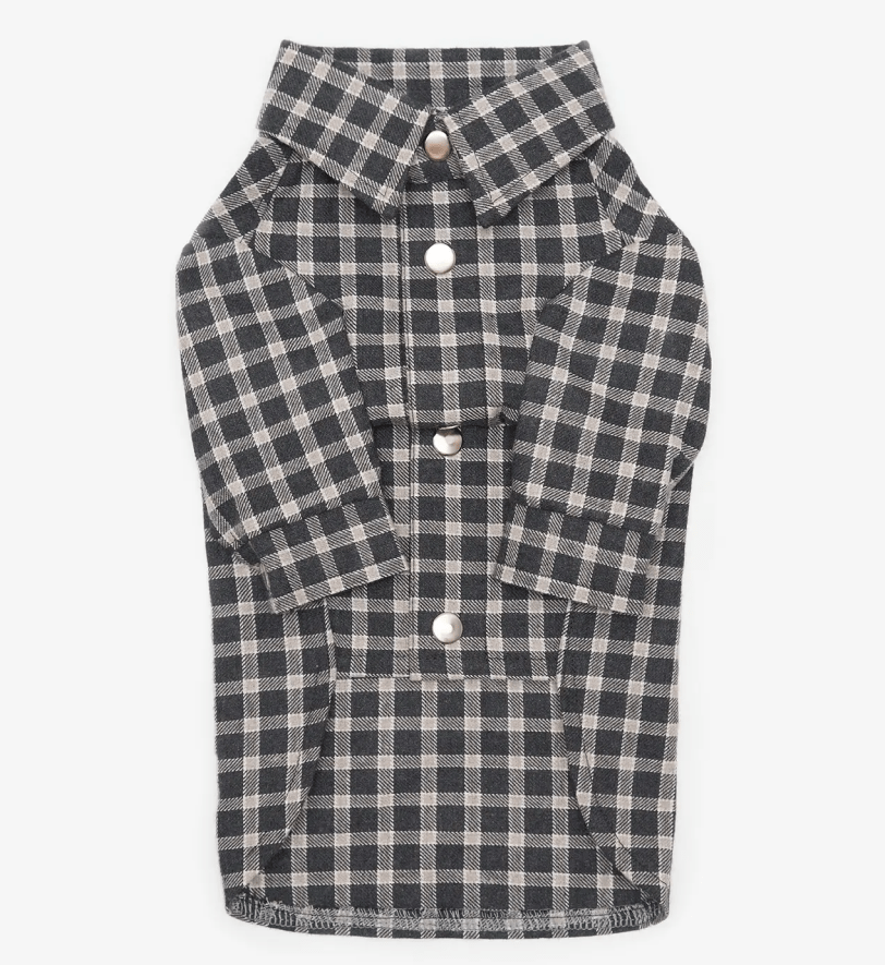 Сорочка CHOUCHOU картата для собак чорна