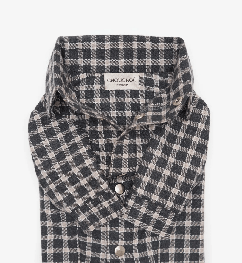 Сорочка CHOUCHOU картата для собак чорна