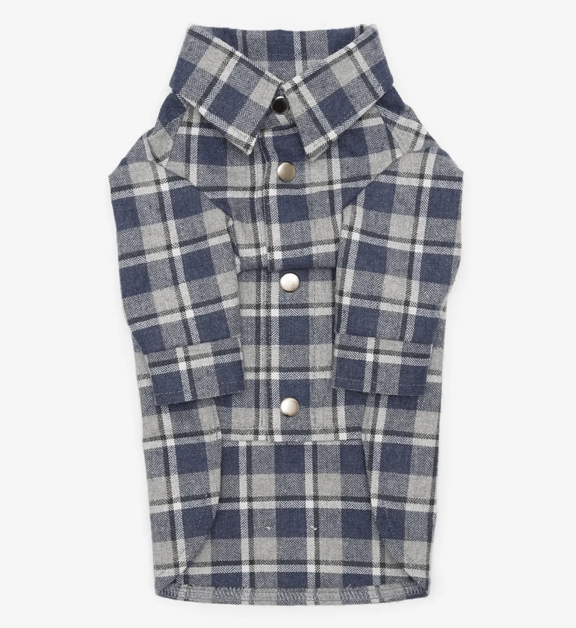 Сорочка CHOUCHOU картата для собак темно-синя