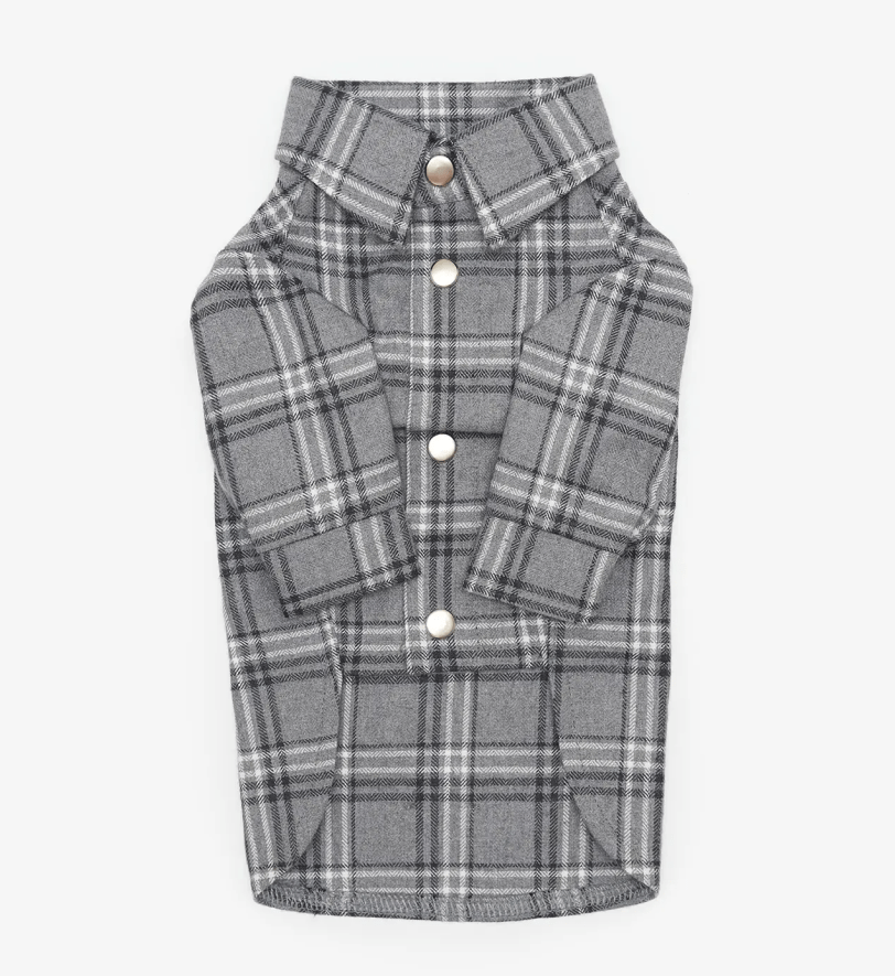 Сорочка CHOUCHOU картата для собак сіра