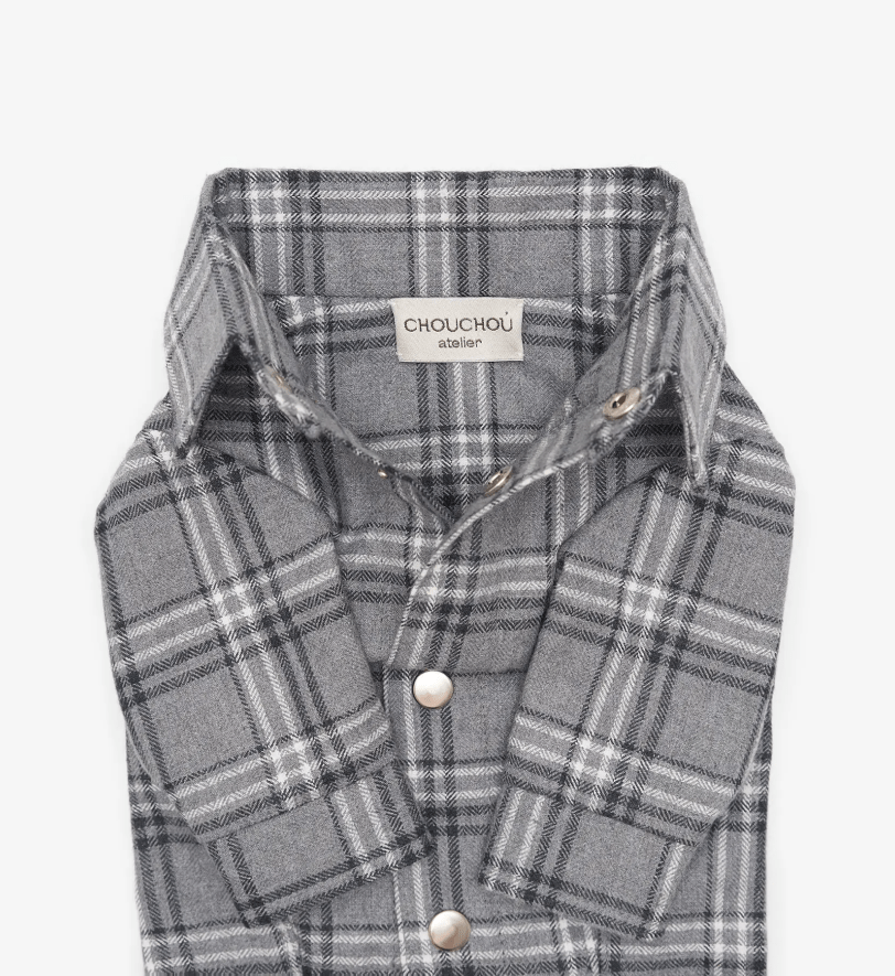 Сорочка CHOUCHOU картата для собак сіра