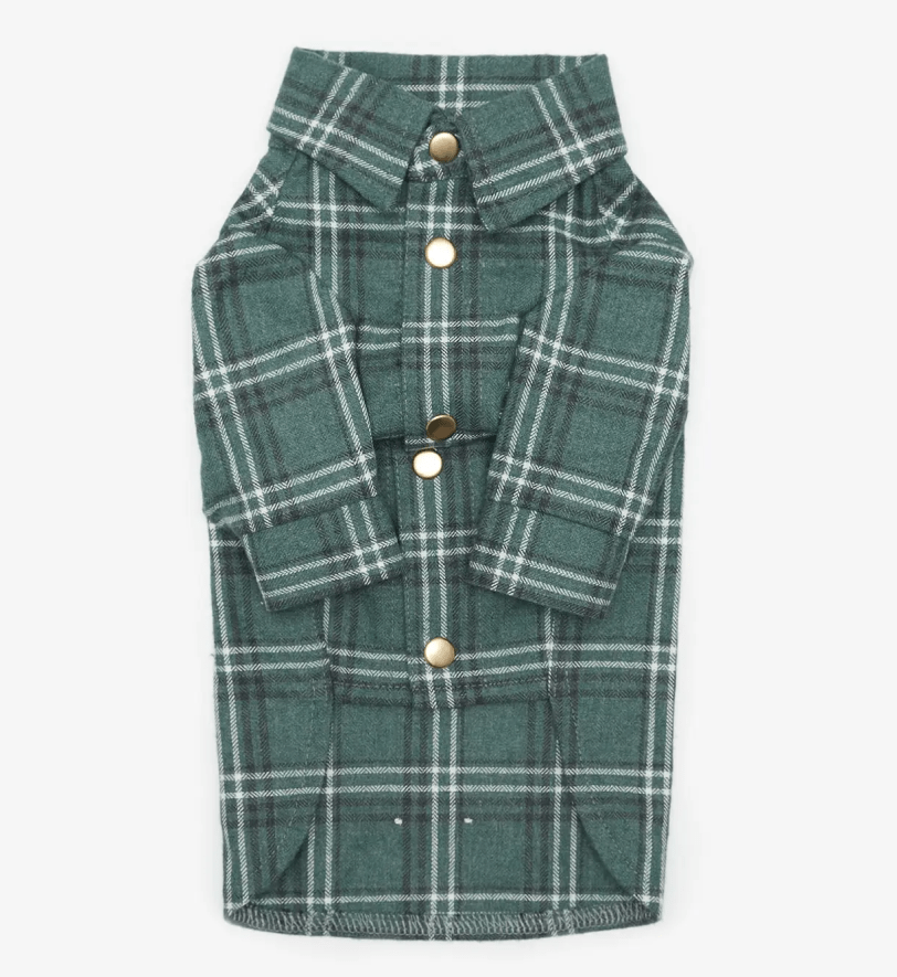 Сорочка CHOUCHOU картата для собак зелена