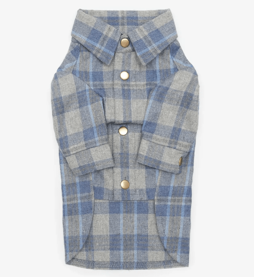 Сорочка CHOUCHOU картата для собак блакитна