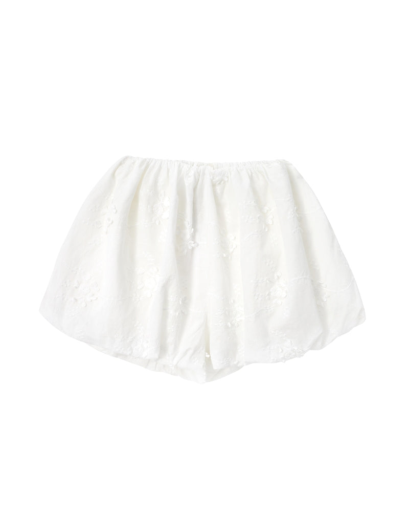 COTTON PUFF SHORTS - WHITE
