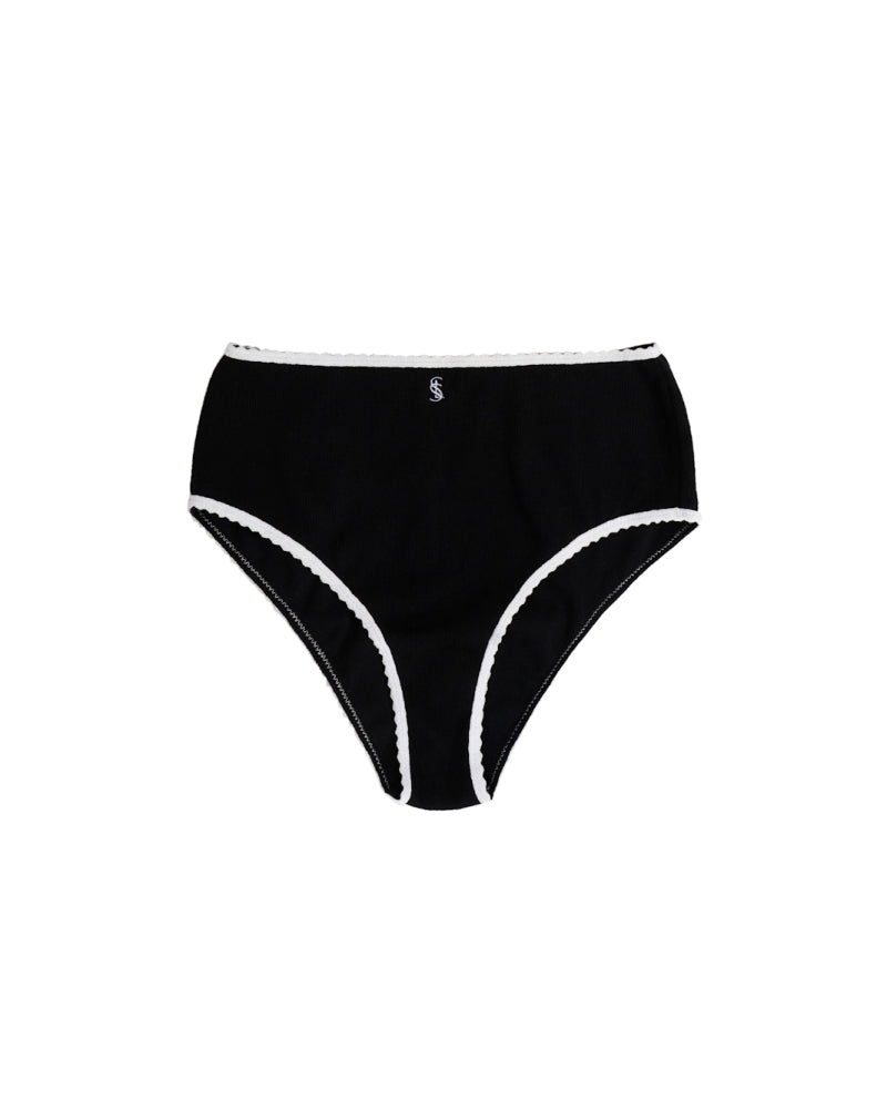 COTTON RIB BLACK/WHITE BRIEF