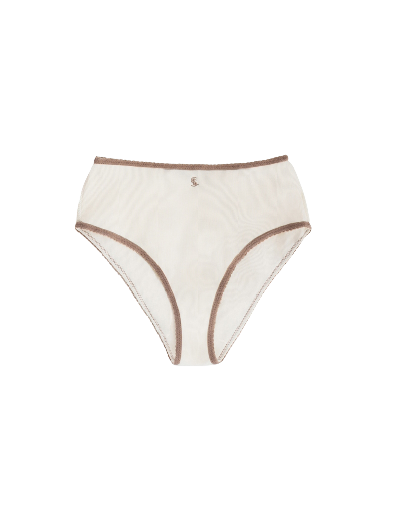 COTTON RIB WHITE/BLUSH BRIEF