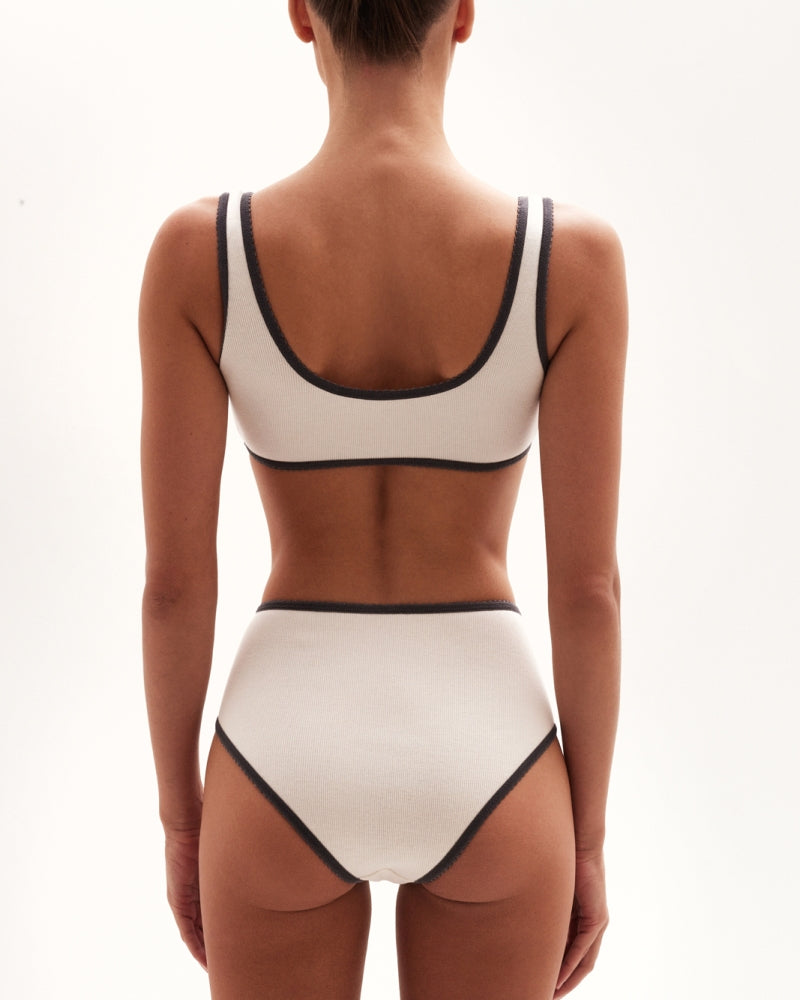 COTTON RIB WHITE/DARK BRIEF