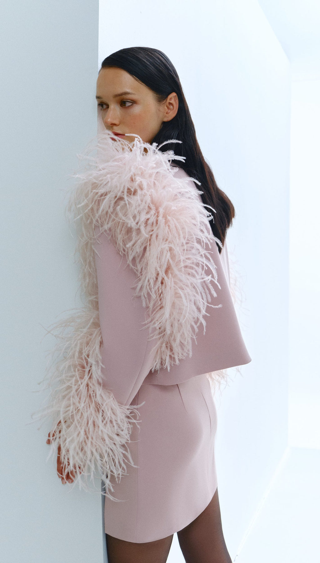 Couture жакет в пудрово-рожевому кольорі