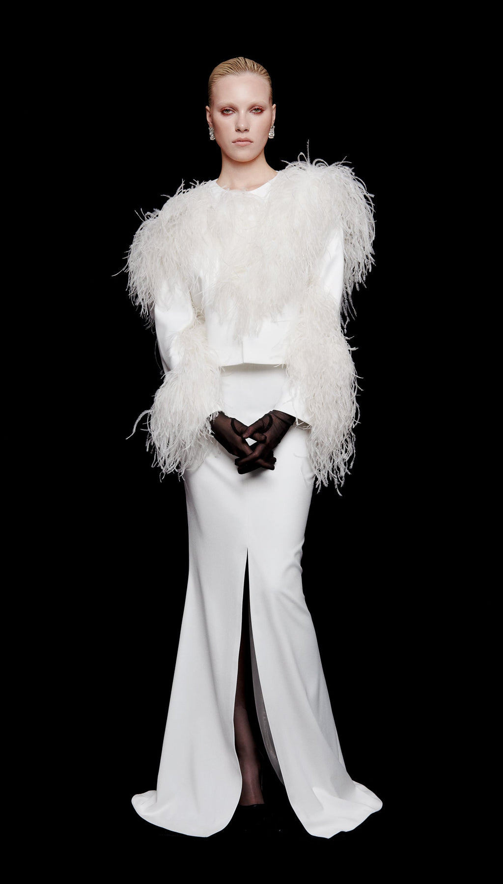 Couture skirt maxi white