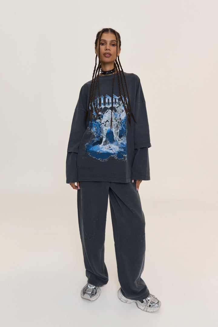 Лонгслів BUDDU / SIGNS BLUE #1